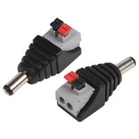 Штекер штекер 2,1*5,5мм черный с быстрозажиной колодкой