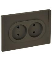 Фортепиано серый розетка скрытая 2-мест шторки IP20 