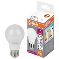 Лампа свд 220В Е27 7Вт 4000К 560лм стандарт A60 матовая Osram LED Value аналог 704744