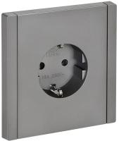 Фортепиано сталь розетка скрытая 1-мест заземление IP20 