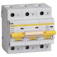 Автомат 3Р 80А D 10кА ВА47-100 IEK 