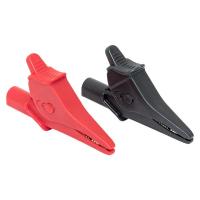 Зажим-крокодил 20А красный, черный пластик EKF Expert