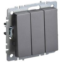 BRITE Выключ. 3-кл. 10А ВС10-3-0-БрС сталь IEK