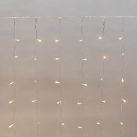 Гирлянда занавес 2*3м теплый белый 300свд IP44 прозрачный провод