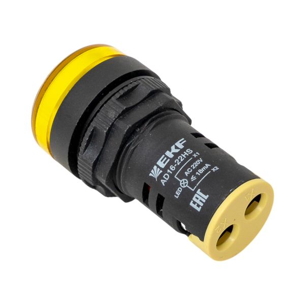 Лампа сигнальная AD16-22HS свд желтый 230В IP54 EKF 