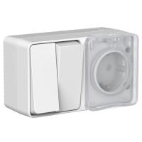 AtlasDesign Profi54 серый блок Р+В2кл открытая горизонтально заземление шторки IP54 