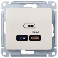 Глосса бежевая розетка USB скрытая 1-ая тип-C 65Вт