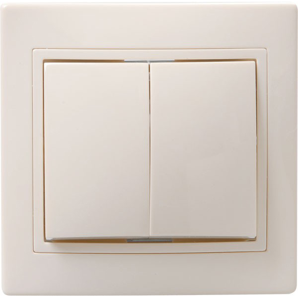 Кварта кремовый выключатель 2кл скрытая 10А IP20 