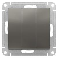 AtlasDesign сталь выключатель 3кл скрытая 10А IP20 