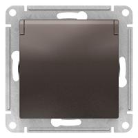 Атлас мокко розетка скрытая 1-мест с крышкой шторки IP20 