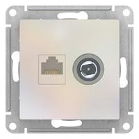 Атлас жемчуг розетка RJ45+TV скрытая 2-ая  