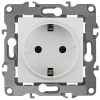 ЭРА12 белый розетка скрытая 1-мест заземление шторки IP20 