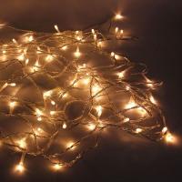 Гирлянда нить 12м теплый белый 120свд соединяемая IP44 прозрачный провод (до 20мод) мерцание
