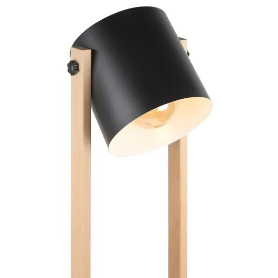 Торшер 1*60Вт E27 черный/дерево 