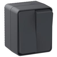 Атлас Профи антрацит выключатель 2кл открытая 10А IP54 