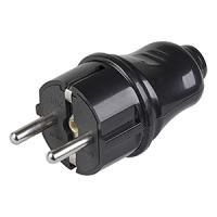 Вилка 16А прямая заземление черный пластик IP20 EKF 