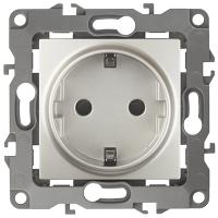 ЭРА12 перламутр розетка скрытая 1-мест заземление IP20 