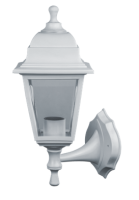 Светильник садово-парковый настенный 60Вт E27 пластик белый IP44 4х гранный