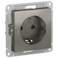 AtlasDesign сталь розетка скрытая 1-мест заземление шторки IP20 