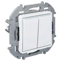 Инспириа белый переключатель 2кл с подсветкой скрытая 10А IP20