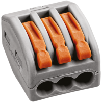 Клемма 3*4,0мм2 с рычажком серый Navigator 50шт