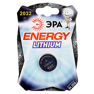 Батарейка дисковая CR2032 BL1 ЭРА 