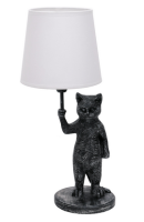 Светильник настольный 1*40Вт E14 серебро/черный Uniel Кот