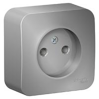 Бланка алюминий розетка открытая 1-мест IP20 