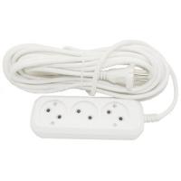 Удлинитель 3-мест 10м ПВС 2*0,75 белый Jett  