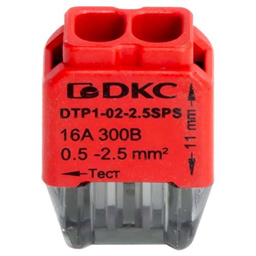 Клемма 2*2,5мм2 компактная красный DKC упак (50 шт)