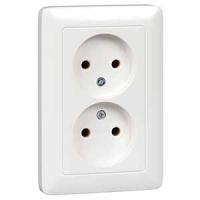 Хит белый розетка скрытая 2-мест IP20