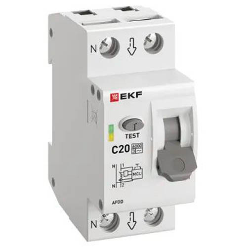 Устройство защиты от дугового пробоя (УЗДП) с автоматическим выключателем 1P+N 20А (C) 6кА EKF PROxi
