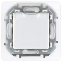 Инспириа белый розетка скрытая 1-мест заземление с крышкой шторки IP44 