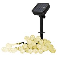 Гирлянда свд на солнечной батарее 6350мм IP55 нить 30свд.капли тепл.бел.8реж