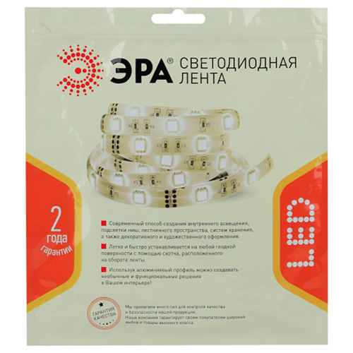Лента свд 24В 14,4Вт/м 120свд/м 4000К 900лм/м 2835 IP33 ЭРА 5м
