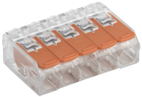 Клемма 5*4,0мм2 с рычажком компактная прозрачный IEK 4шт