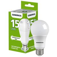 Лампа свд 220В Е27 15Вт 4000К 1500лм стандарт A60 матовая GENERICA (IEK) 