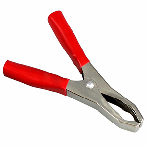 Зажим-крокодил 50А красный+черный пвх комплект 2шт