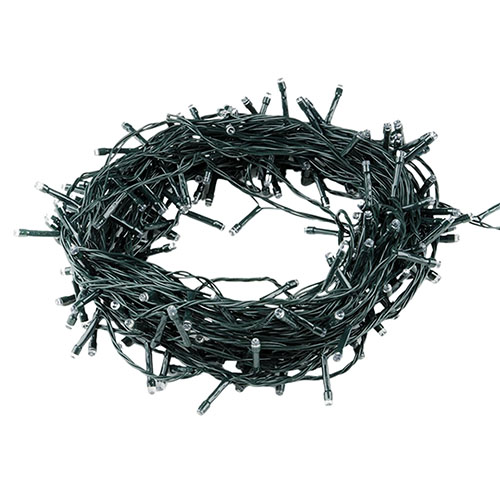 Гирлянда нить 10м белый 100свд с контроллером IP20 зеленый провод 8режимов