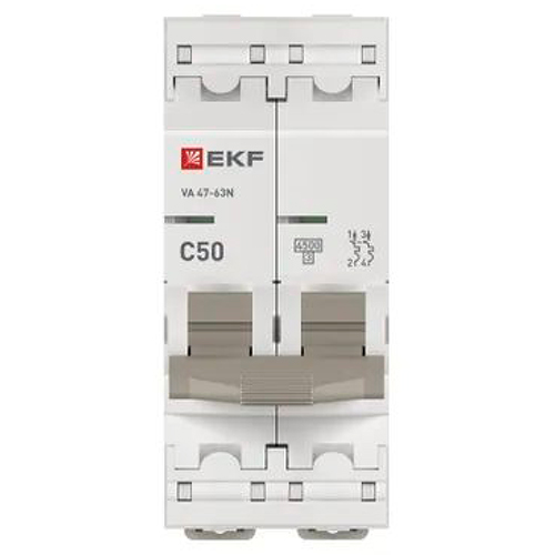 Автомат 2Р 50А C 4,5кА ВА47-63N EKF PROxima