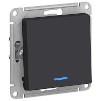 Атлас карбон выключатель 1кл с подсветкой скрытая 10А IP20 