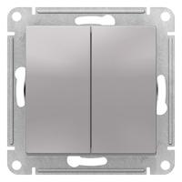 AtlasDesign алюминий выключатель 2кл скрытая 10А IP20 