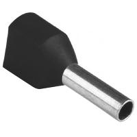 Наконечник-гильза двойной 1,5-8 изолированный черный НШВИ2 КВТ 20шт