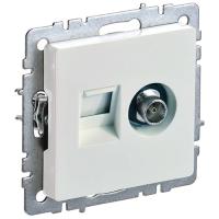 BRITE Роз. двойная TV+RJ45 кат.5E РТВ/РК12-БрЖ жемч. IEK