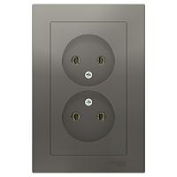 Атлас сталь розетка скрытая 2-мест IP20 