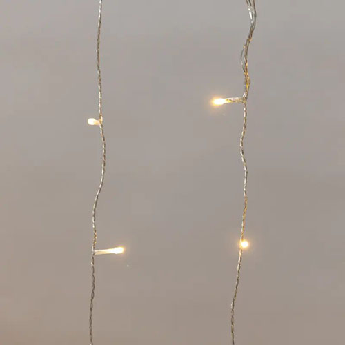 Гирлянда занавес 2*1,5м теплый белый 150свд соединяемая IP44 прозрачный провод мерцание (до 8мод)