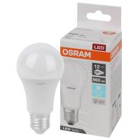 Лампа свд 220В Е27 12Вт 4000К 860лм стандарт A60 матовая Osram LED Base аналог 704744,707110