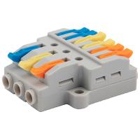 Клемма 9*4,0мм2 с рычажком серый Rexant проходная 