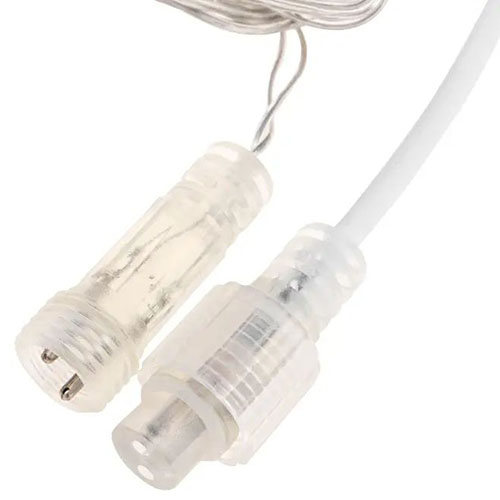 Гирлянда занавес 2*1,5м белый 150свд соединяемая IP44 прозрачный провод мерцание (до 8мод)