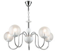 Светильник потолочный (люстра) 5*60Вт Е27 белый/хром